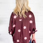 Charles Silky Burgundy + Rose Spot Top Entro