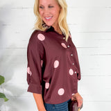Charles Silky Burgundy + Rose Spot Top Entro