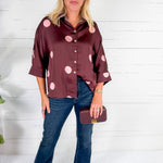 Charles Silky Burgundy + Rose Spot Top Entro