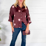 Charles Silky Burgundy + Rose Spot Top Entro