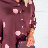Charles Silky Burgundy + Rose Spot Top Entro