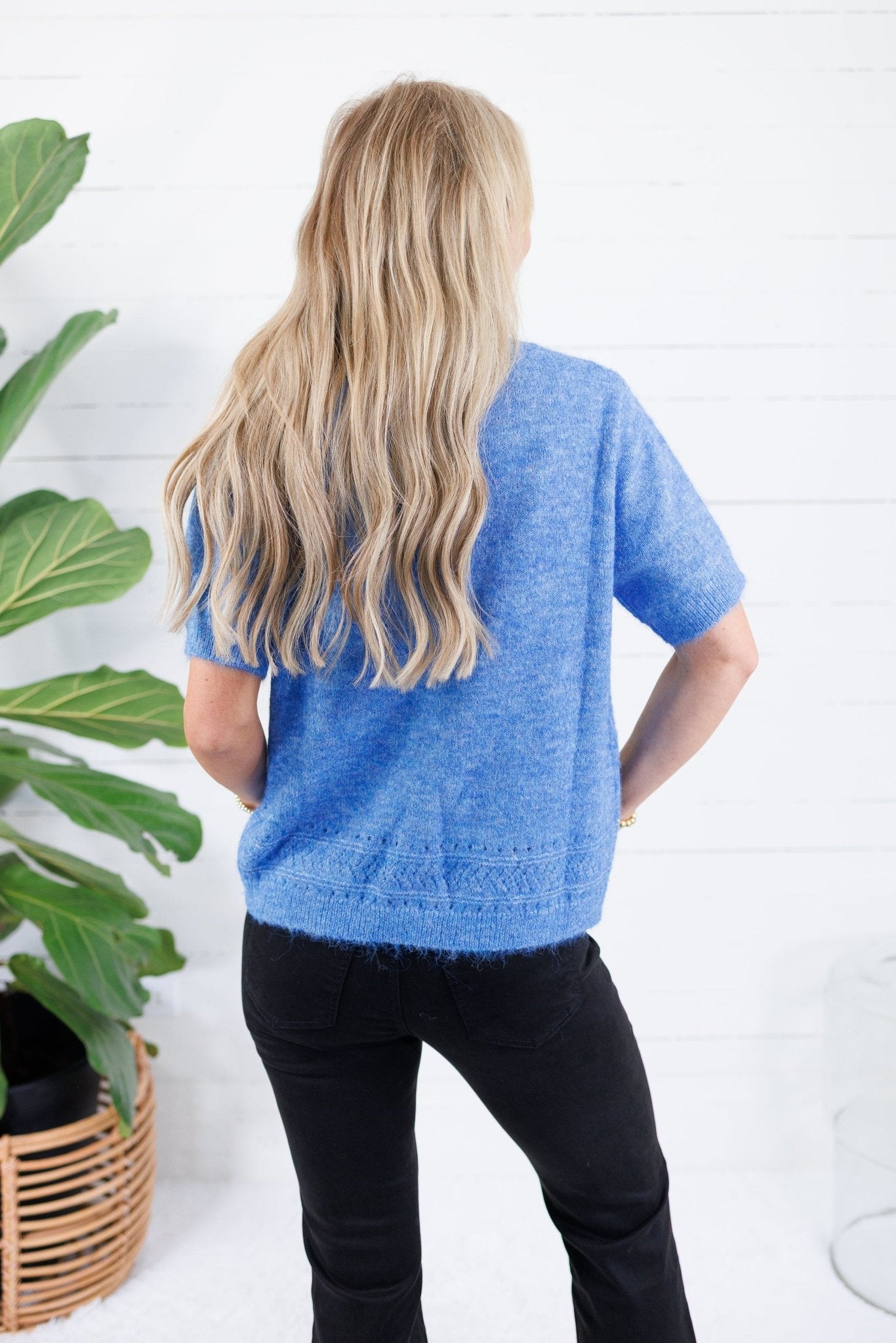 Charleston Canary Blue SS Sweater Molly Bracken