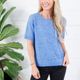 Charleston Canary Blue SS Sweater Molly Bracken