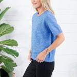 Charleston Canary Blue SS Sweater Molly Bracken
