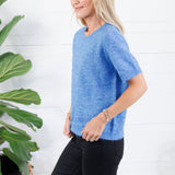 Charleston Canary Blue SS Sweater Molly Bracken