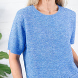 Charleston Canary Blue SS Sweater Molly Bracken