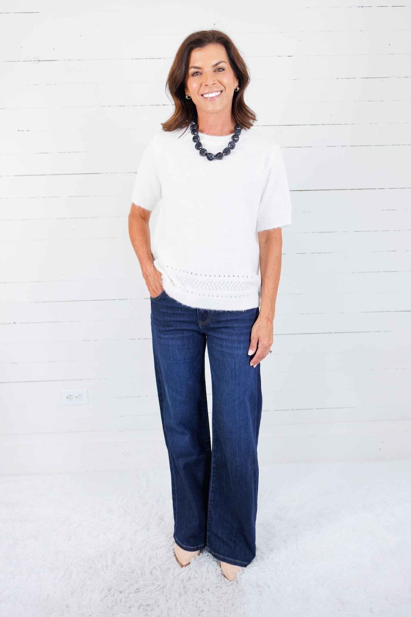 Charleston Canary Ivory SS Sweater Molly Bracken