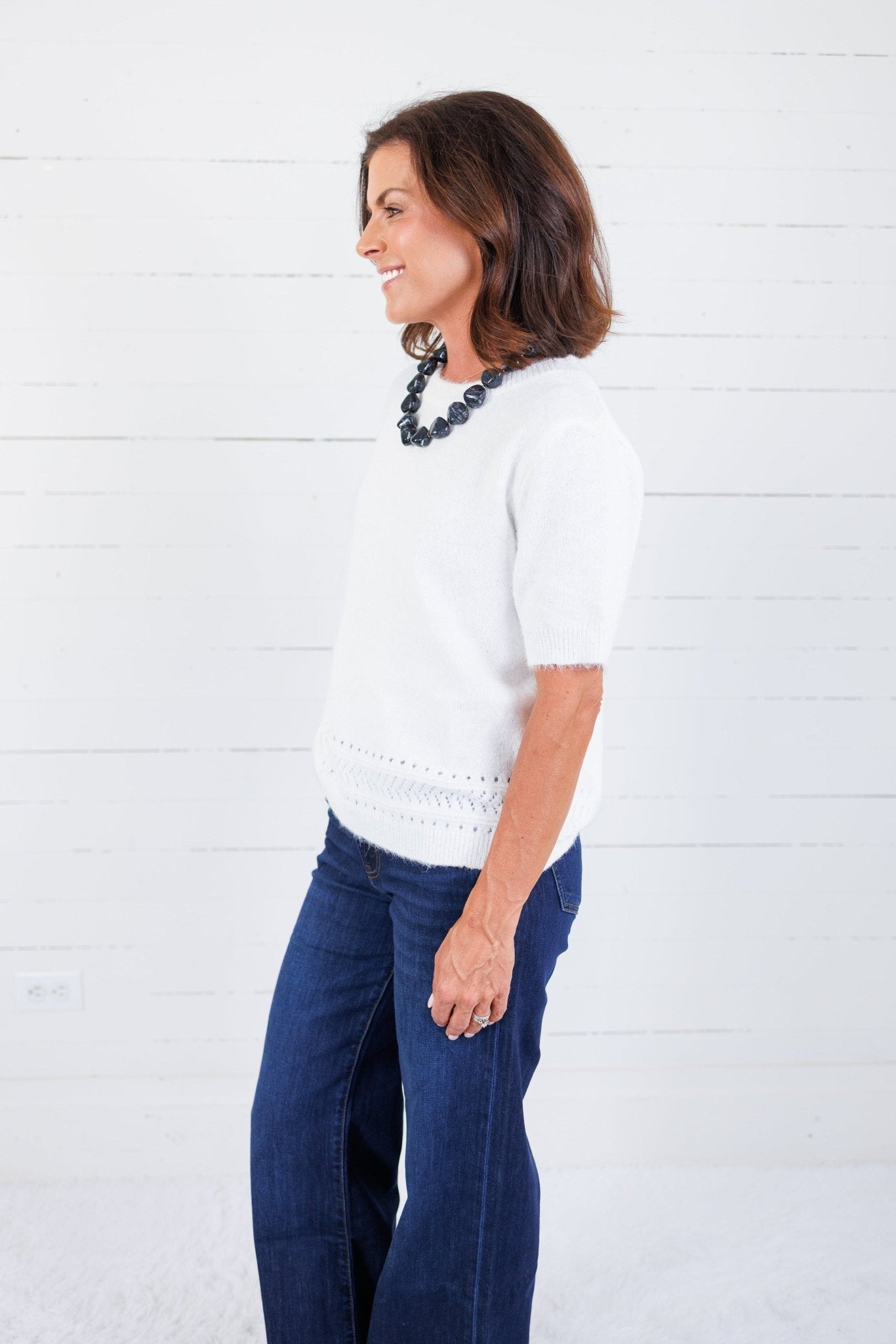 Charleston Canary Ivory SS Sweater Molly Bracken
