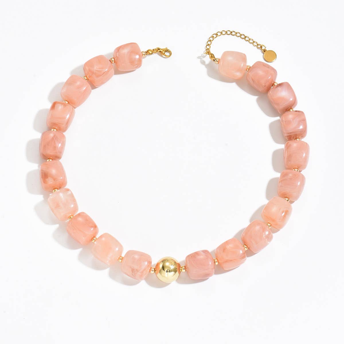 Charlotte Barrel Acrylic Bead + Gold Necklace - A3 Accessories - Jewelry - Clover + Bee