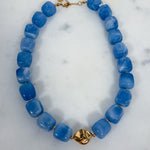 Charlotte Barrel Acrylic Bead + Gold Necklace