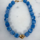 Charlotte Barrel Acrylic Bead + Gold Necklace