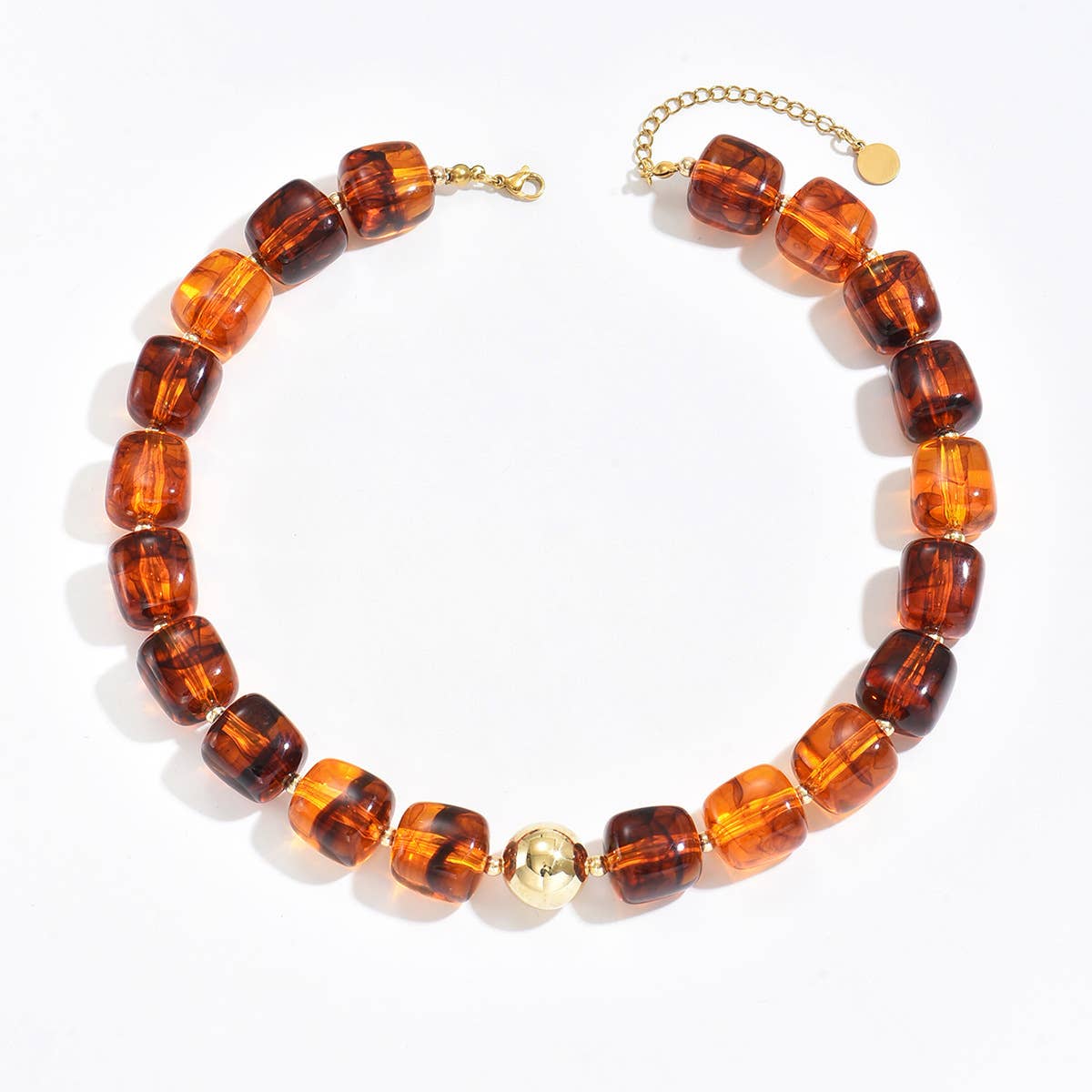 Charlotte Barrel Acrylic Bead + Gold Necklace - A3 Accessories - Jewelry - Clover + Bee