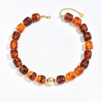 Charlotte Barrel Acrylic Bead + Gold Necklace - A3 Accessories - Jewelry - Clover + Bee