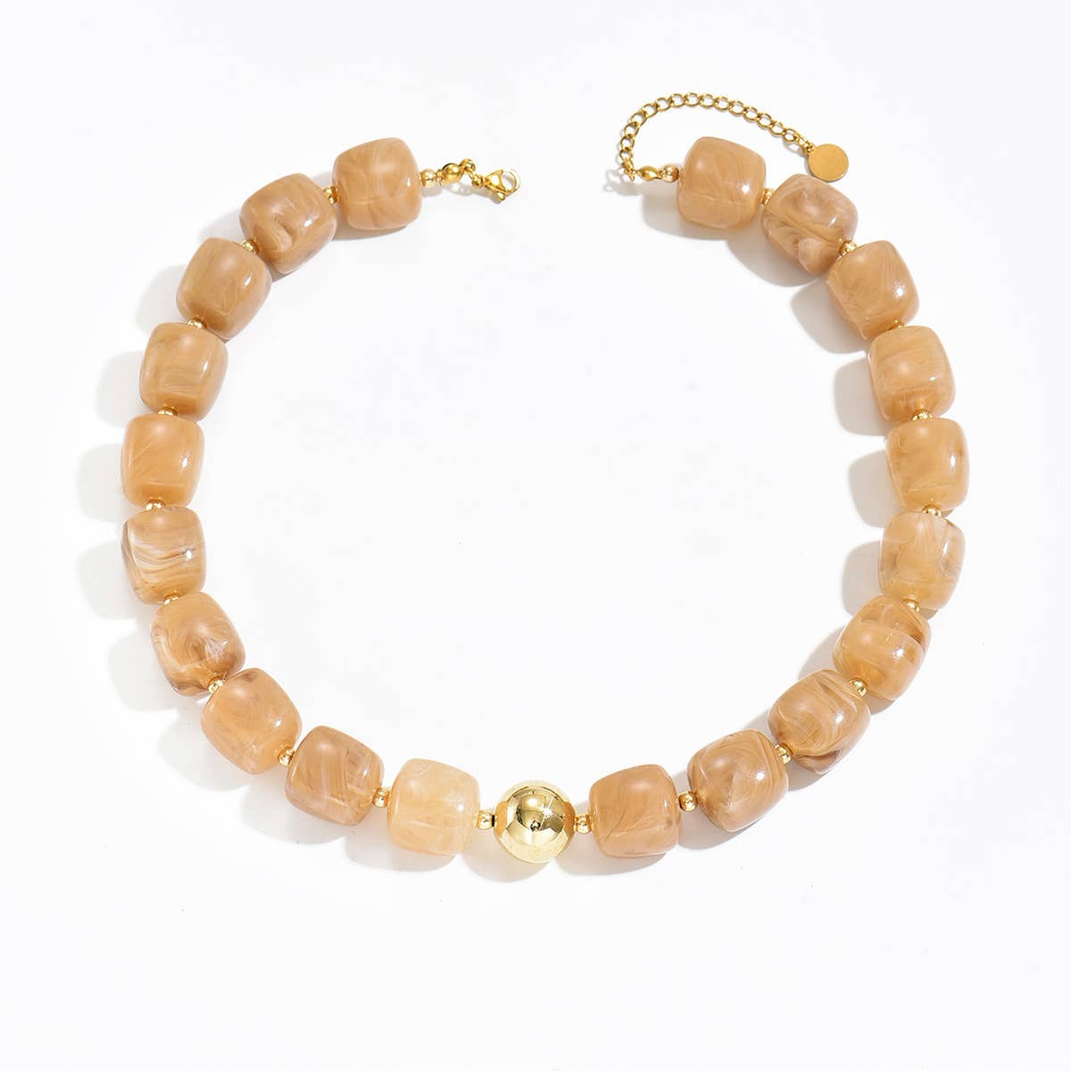 Charlotte Barrel Acrylic Bead + Gold Necklace - A3 Accessories - Jewelry - Clover + Bee