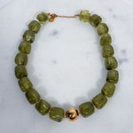Charlotte Barrel Acrylic Bead + Gold Necklace