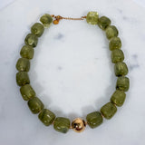 Charlotte Barrel Acrylic Bead + Gold Necklace