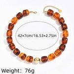 Charlotte Barrel Acrylic Bead + Gold Necklace - A3 Accessories - Jewelry - Clover + Bee