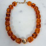 Charlotte Barrel Acrylic Bead + Gold Necklace