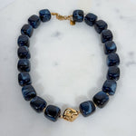 Charlotte Barrel Acrylic Bead + Gold Necklace