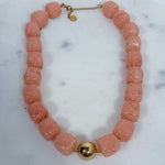 Charlotte Barrel Acrylic Bead + Gold Necklace