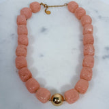 Charlotte Barrel Acrylic Bead + Gold Necklace