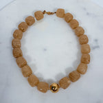 Charlotte Barrel Acrylic Bead + Gold Necklace