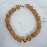 Charlotte Barrel Acrylic Bead + Gold Necklace