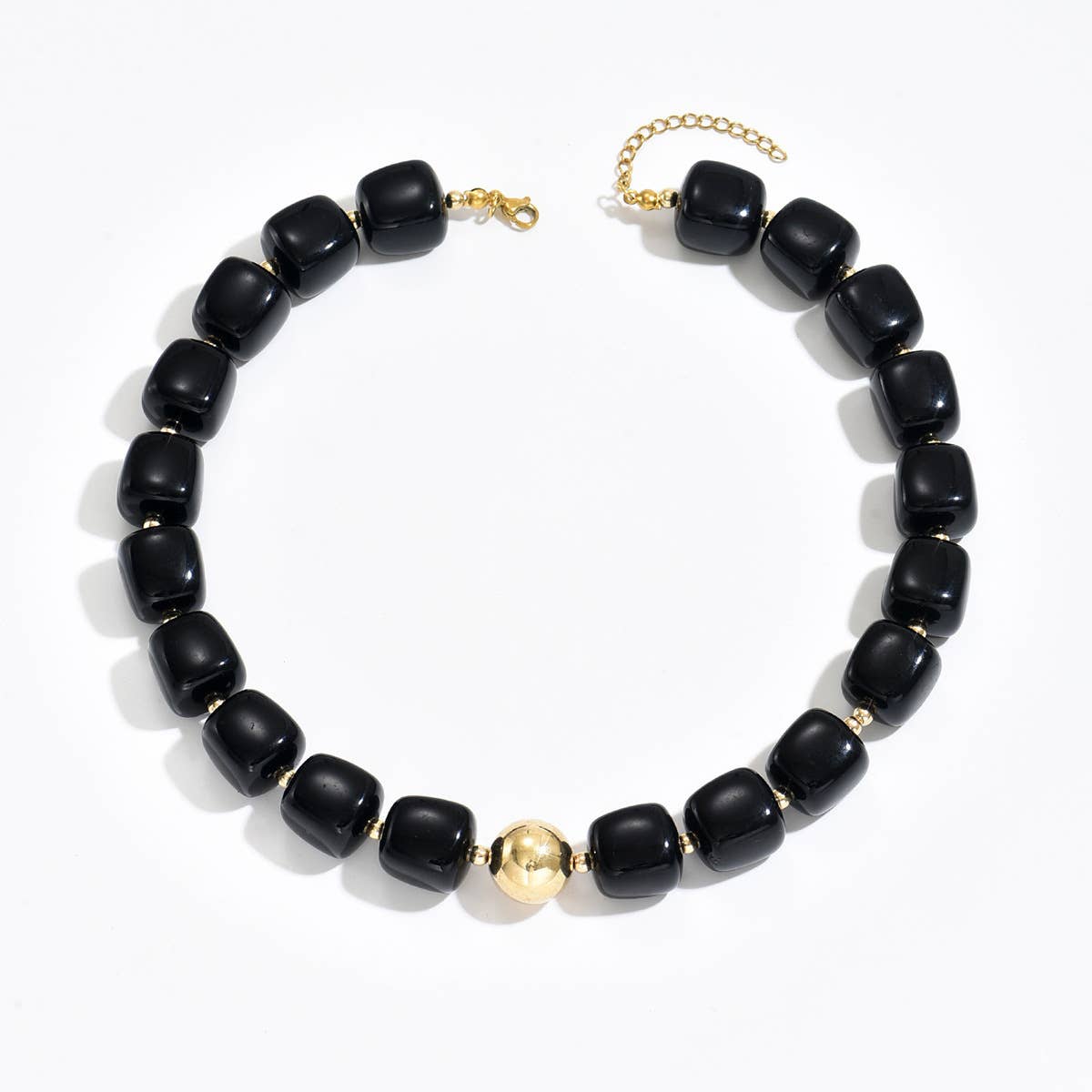 Charlotte Barrel Acrylic Bead + Gold Necklace - A3 Accessories - Jewelry - Clover + Bee