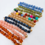 Charlotte Barrel Acrylic Bead + Gold Necklace
