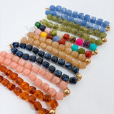 Charlotte Barrel Acrylic Bead + Gold Necklace
