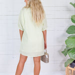 Charlotte Lime Seersucker Mini Dress Adrienne