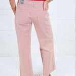 Charlotte Red + Ivory Stripe Wide Leg Jean Kut