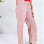Charlotte Red + Ivory Stripe Wide Leg Jean Kut