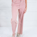 Charlotte Red + Ivory Stripe Wide Leg Jean Kut