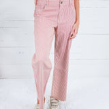 Charlotte Red + Ivory Stripe Wide Leg Jean Kut