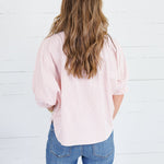 Chloe Coral Pinstripe Dolman Sleeve Top Allie Rose