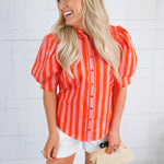 Chloe Coral Stripe Top Karlie