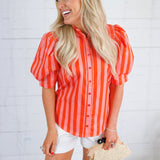 Chloe Coral Stripe Top Karlie