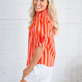 Chloe Coral Stripe Top Karlie