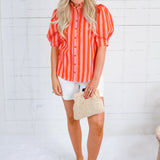 Chloe Coral Stripe Top Karlie