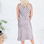 Chloe Lavender Check Silky Column Dress Lucy Paris