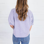 Chloe Navy Pinstripe Dolman Sleeve Top Allie Rose