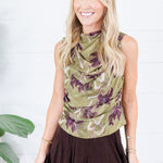 Choco Fondant A-Line Gored Midi Skirt Mustard Seed