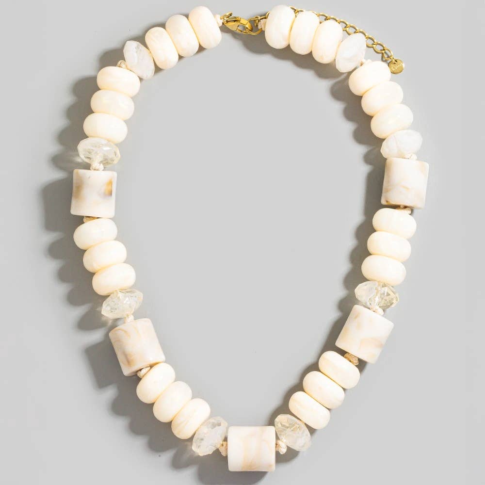Chunky Marble Resin Beaded Necklace - A3 Accessories - Jewelry - Clover + Bee
