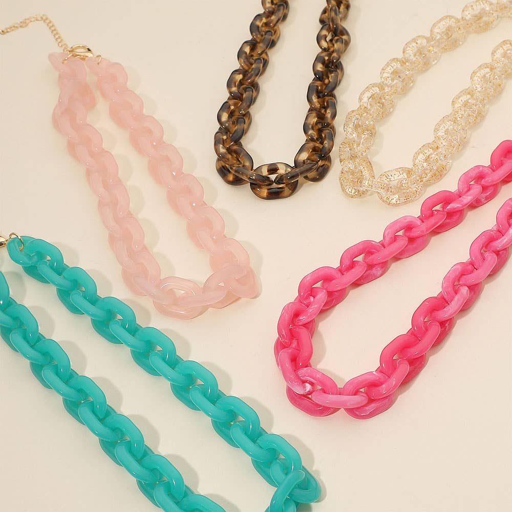 Chunky Resin Chain Link Necklace - A3 Accessories - Jewelry - Clover + Bee