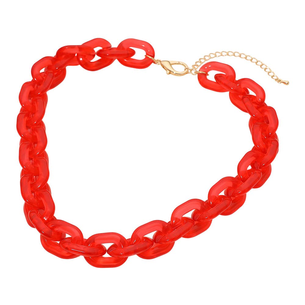 Chunky Resin Chain Link Necklace - A3 Accessories - Jewelry - Clover + Bee