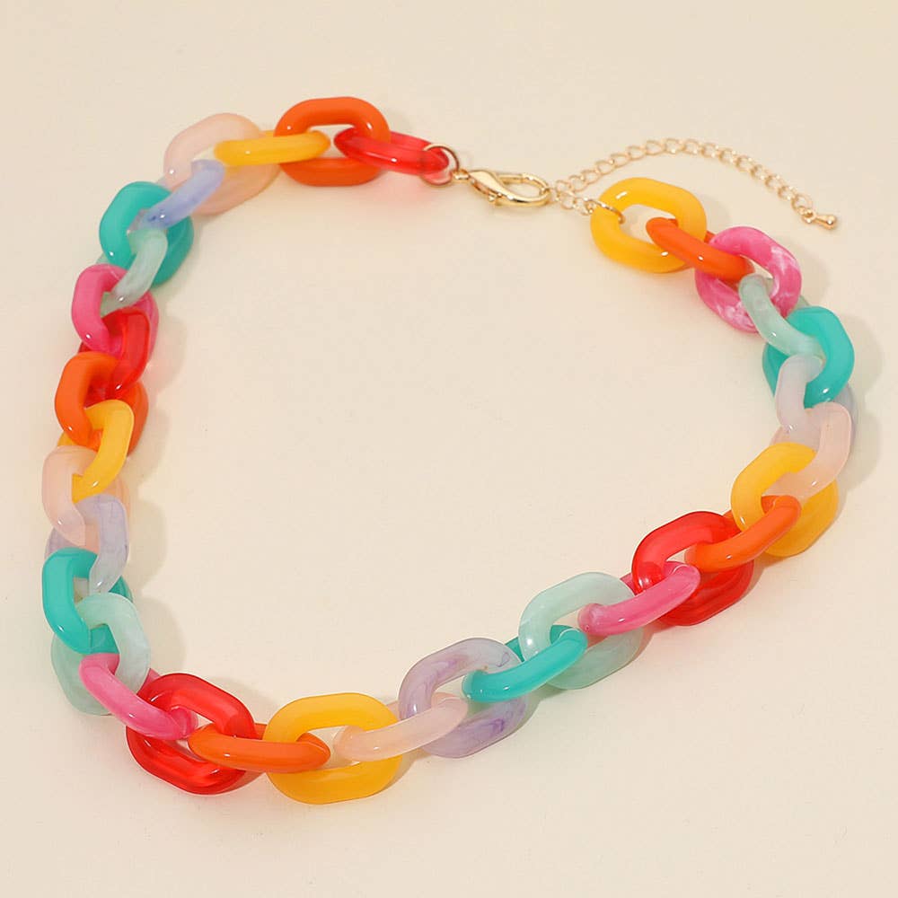 Chunky Resin Chain Link Necklace - A3 Accessories - Jewelry - Clover + Bee