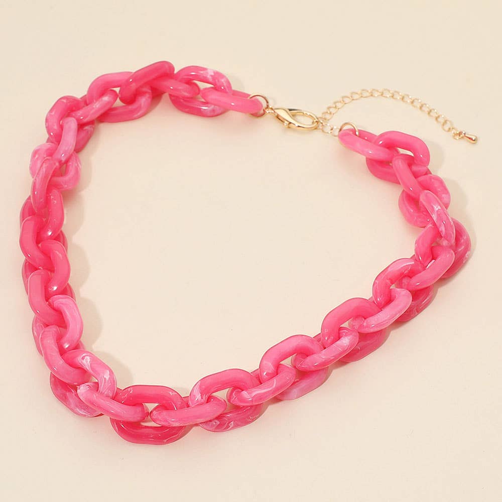 Chunky Resin Chain Link Necklace - A3 Accessories - Jewelry - Clover + Bee