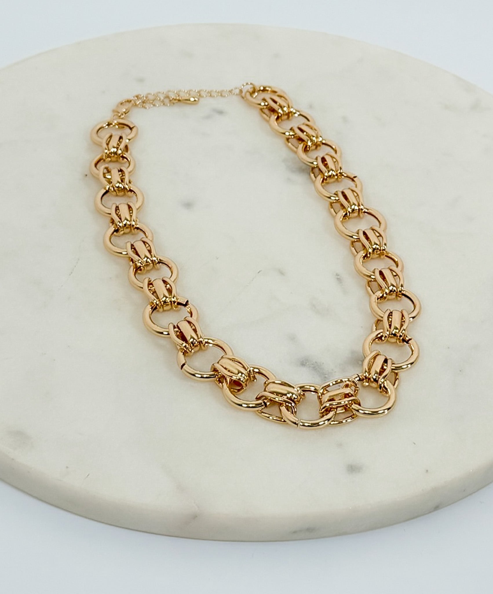 Circle Multi Link Gold Chain Necklace - A3 Accessories - Jewelry - Clover + Bee