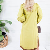 Cissy Chartreuse Shift Maxi Dress Jodifl